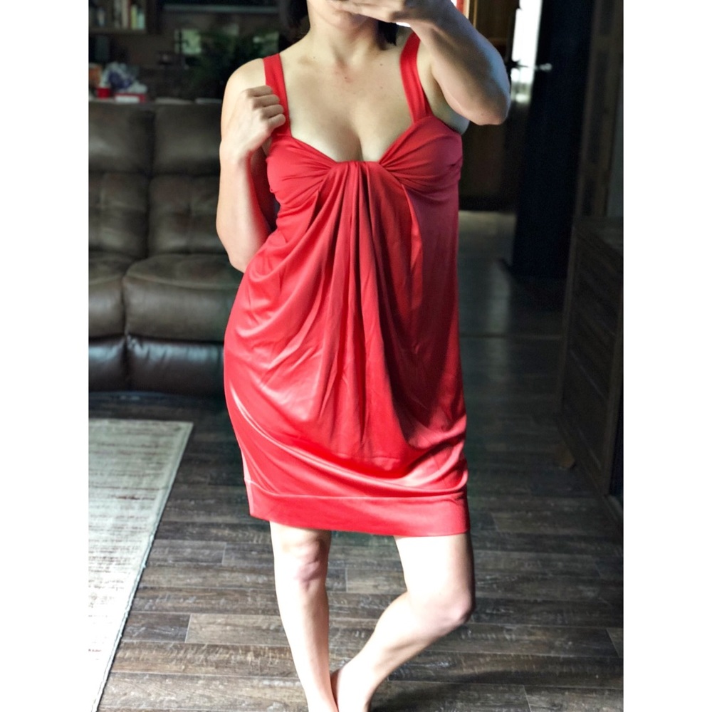 Diane Von Furstenberg Red Orange Draping Dress 4